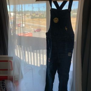 GIRLS DARK WASH OVERALLS